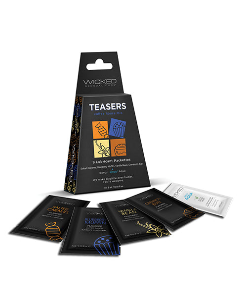 Wicked Sensual Care Lubricant Sampler Pack coffeehouse flavors travel-size packettes for intimate pleasure