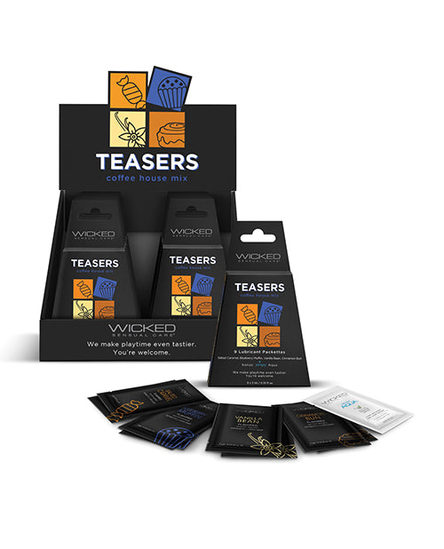 Wicked Sensual Care Lubricant Sampler Coffee House Mix with Assorted Flavors for Intimate Variety