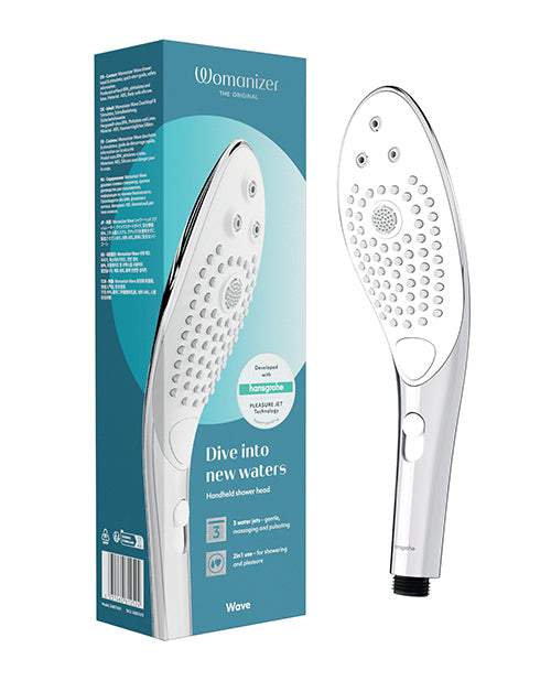 Womanizer Stimulators Shower Head with Water Massage Clitoral Stimulator and Chrome Design for Luxurious Bathing and Intimate Pleasure