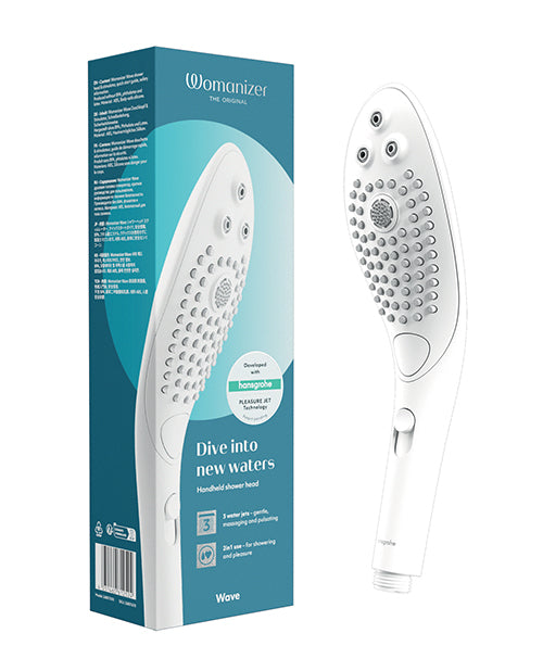 Womanizer Shower Head Stimulator with PleasureJet and PowderRain Settings for Versatile Bathing and Clitoral Stimulation