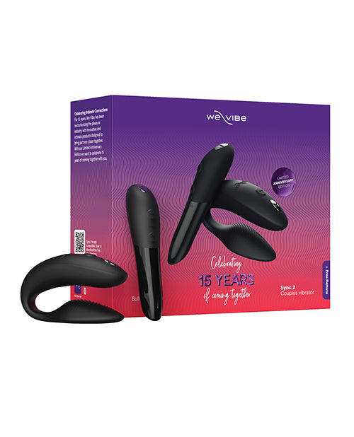 We-Vibe Vibrator Set Limited Edition Satin Black Sync 2 and Tango X for Couples and Intimate Play