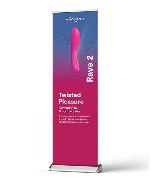 We-Vibe Roll-Up Banner with Rave 2 Graphics and Durable Aluminum Base for Promotional Display