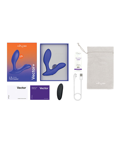 We-Vibe Vector+ Adjustable Prostate Massager with Wireless Remote in Royal Blue