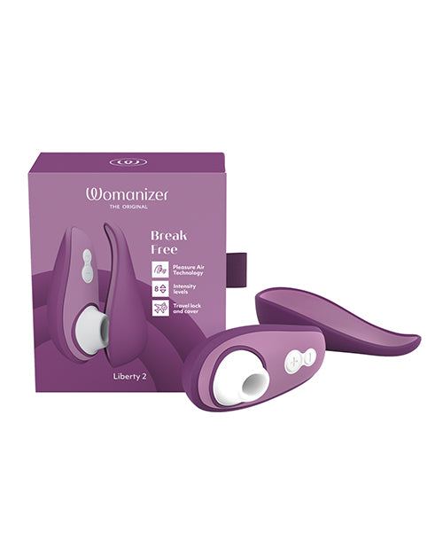 Womanizer Clitoral Stimulator Liberty 2 with Travel Case and Eight Intensity Levels for Discreet Pleasure