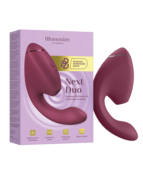 Womanizer Next Duo Rechargeable Clitoral and G-Spot Vibrator in Dusky Pink