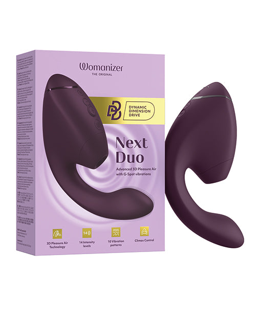 Womanizer Next Duo Rechargeable Clitoral and G-Spot Vibrator in Dark Purple