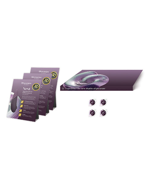 Womanizer Merchandising Kit with Multilingual Easel Card and Holographic Stickers for Retail Display