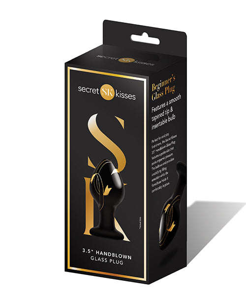 Secret Kisses Anal Plug Handblown Glass Petite Size and Flared Base for Beginner Anal Play