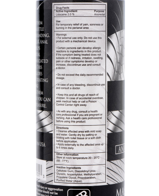 Master Series Ass Relax Desensitizing Anal Lubricant 4.25 oz