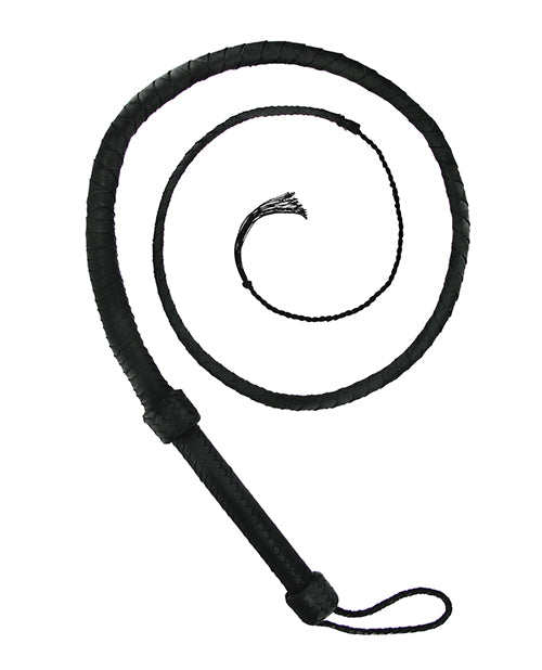 STRICT Leather Bullwhip with Plaited Design and Removable Cracker for Bondage and Impact Play
