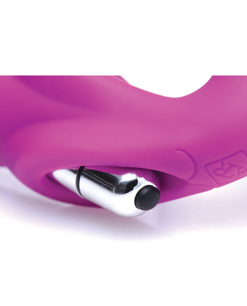 Vibrating Strapless Silicone Strap-On Dildo with Curved Dual-Ended Design