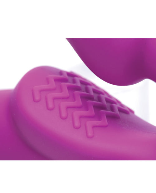 Vibrating Strapless Silicone Strap-On Dildo with Curved Dual-Ended Design