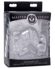 Master Series Chastity Cage Clear with Internal Nubs and Split Chambers for Restrictive Erection Control