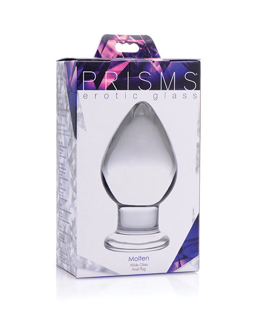 Molten Wide Glass Butt Plug – Clear Anal Plug by Prisms Erotic Glass