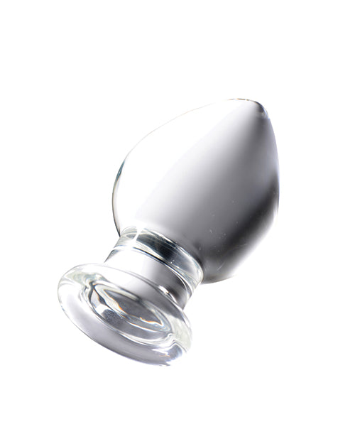 Molten Wide Glass Butt Plug – Clear Anal Plug by Prisms Erotic Glass