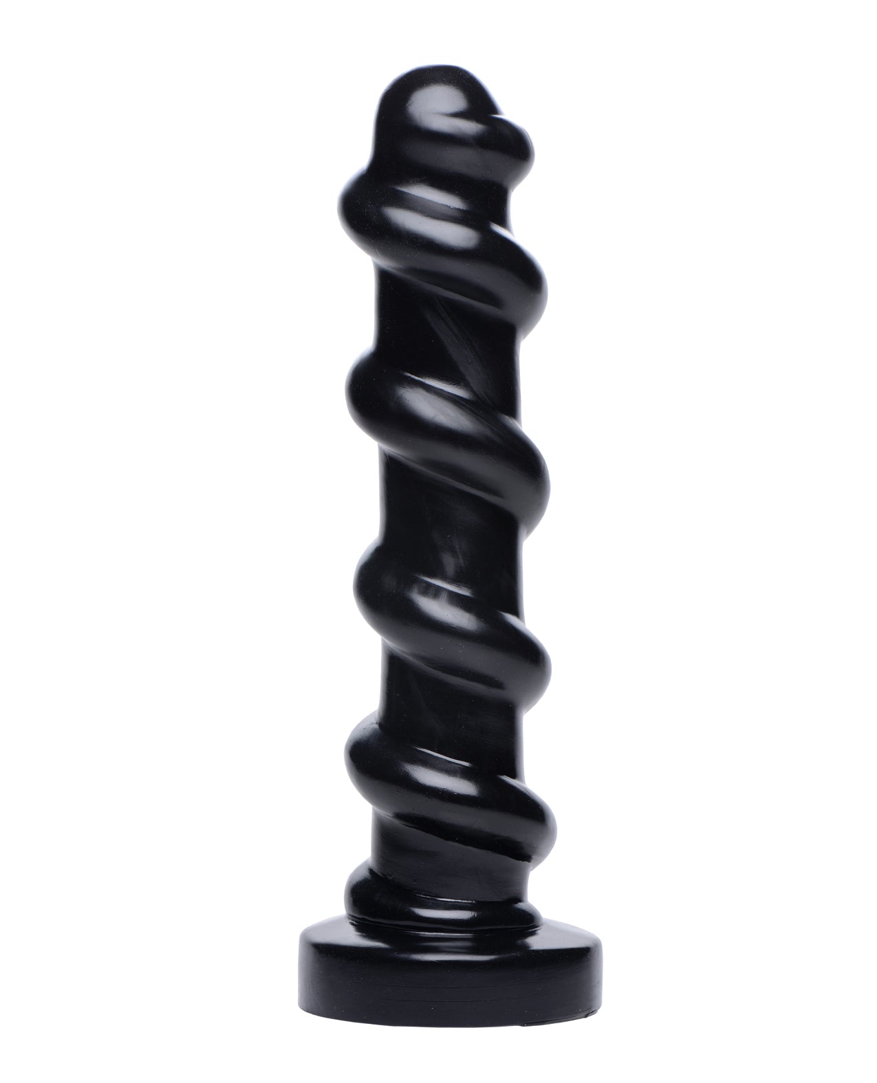 Master Cock Dildo Spiral Textured Black 12.5-inch with Suction Base for Intense Penetration