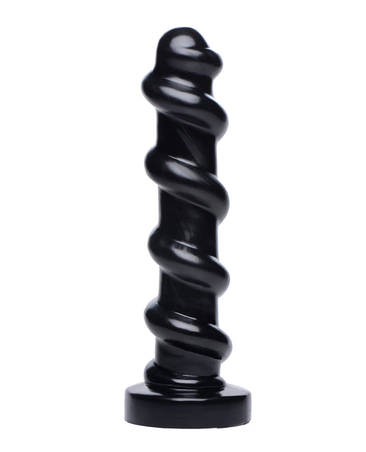 Master Cock Dildo Spiral Textured Black 12.5-inch with Suction Base for Intense Penetration