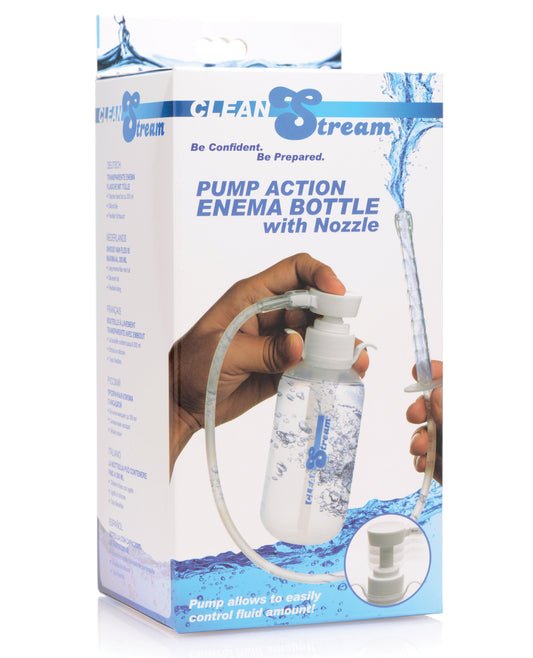 CleanStream Anal Douche Bottle with Silicone Nozzle and Pump for Hygienic Intimate Cleansing