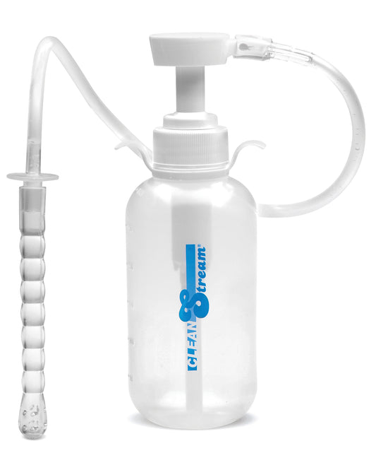 Pump Action Anal Douche Bottle with Silicone Nozzle and Precision Flow Control