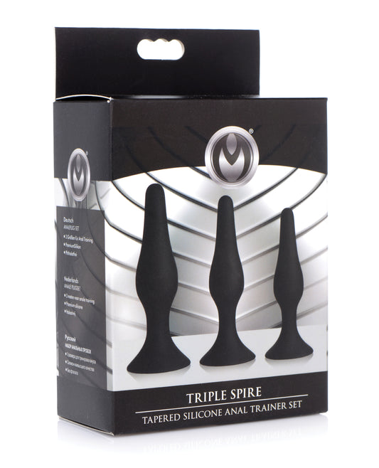 Master Series Anal Trainer Set Phthalate-Free Silicone Tapered Plugs Suction Cup Bases for Comfortable Gradual Training