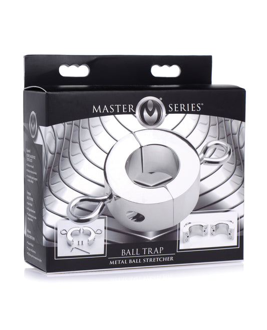 Master Series Penis Enhancement Heavy Metal Ball Stretcher with Dual Attachment Points for Intense Testicular Play