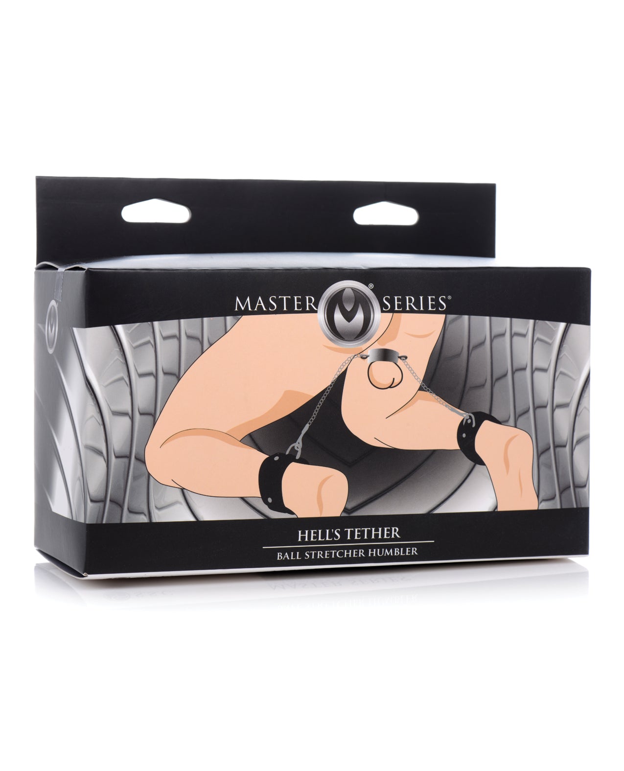 Master Series Bondage Restraint Ball Stretcher with Adjustable Ankle Cuffs and D-Rings for Intense BDSM Play