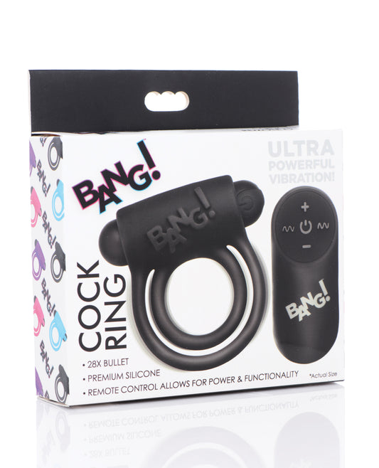 Bang! Penis Enhancement Vibrating Cock Ring with Dual Silicone Rings and Remote Control for Enhanced Stimulation