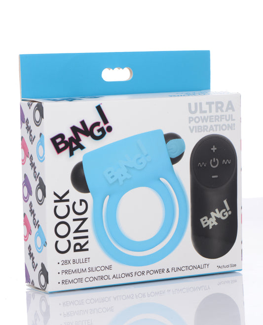 Bang! Penis Enhancement Vibrating Silicone Cock Ring with Remote and Bullet for Enhanced Erection and Couples Stimulation