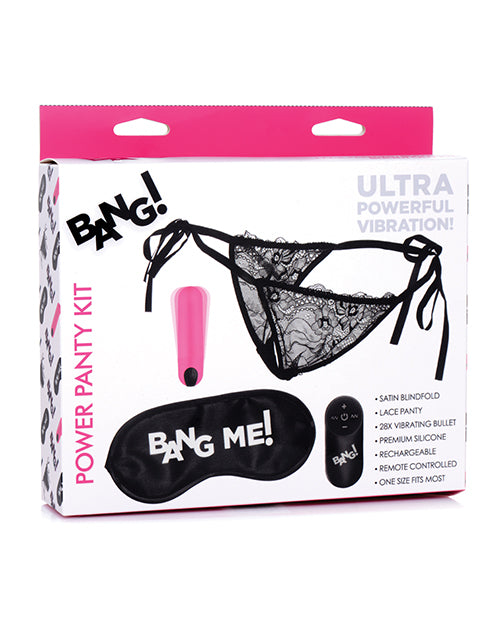 Bang! Stimulator Remote-Controlled Lace Panty with Bullet Vibrator and Satin Blindfold for Discreet Sensory Play