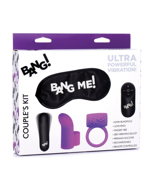 Bang! Stimulators Kit Silicone Finger Vibe Remote Bullet and Blindfold for Couples Pleasure