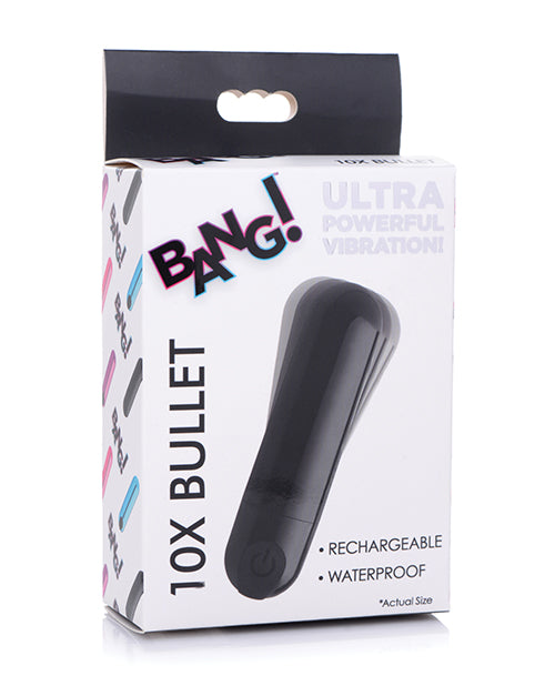 Bang! Vibrating Bullet Stimulator with Metallic Finish and 10 Patterns for Discreet Pleasure
