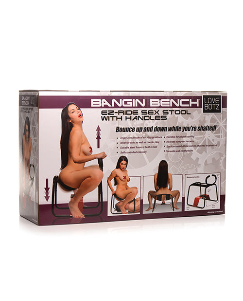 LoveBotz Position Aid Steel Sex Stool with Adjustable Handles and Dildo Platform for Intimate Stability