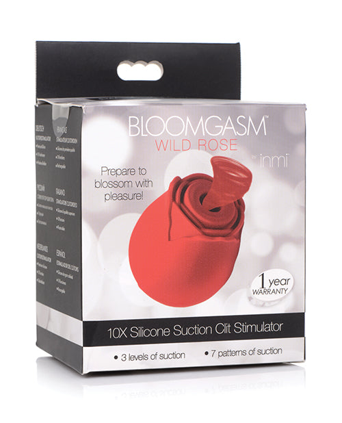 Inmi Stimulator Rose-Shaped 10X Suction Modes USB Rechargeable Silicone for Clitoral Stimulation