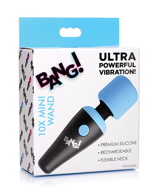 Bang! Massage Products Mini Silicone Wand Flexible Neck 10 Vibration Patterns for Portable Muscle Relief