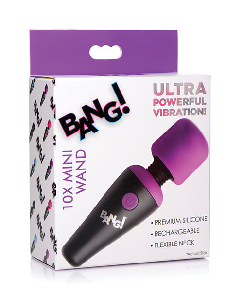 Bang! Mini Silicone Wand massager with flexible neck and multiple vibration settings for portable relaxation and massage