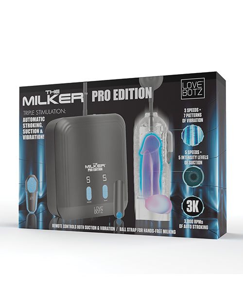The Milker Clear Male Masturbator Powerful Suction Textured Sleeve with Vibration for Intense Solo Stimulation