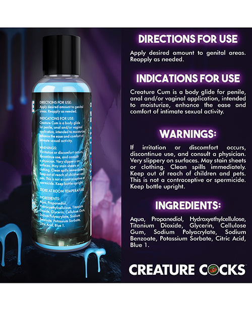 Creature Cum Blue Water-Based Lubricant 4 oz with Fantasy-Inspired Color