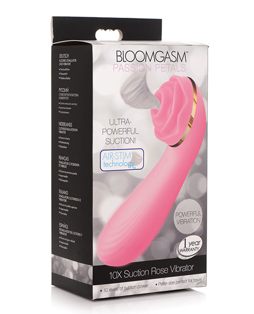 Inmi Stimulator Passion Petals Rose 10X Suction Vibrator Pink Waterproof for Clitoral Stimulation