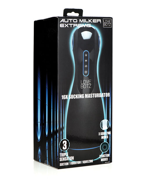 The Milker Masturbator Black 16x Suction Vibration Removable Sleeve for Intense Solo Sessions