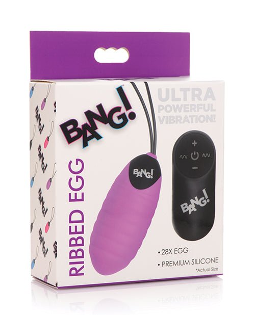 Bang! Silicone Egg Vibrator Remote Control Ribbed Waterproof Design for Intense Stimulation and Couples Play