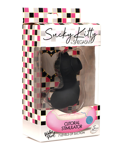Inmi Clitoral Stimulator Black 7 Suction Modes Waterproof Silicone for Intimate Pleasure