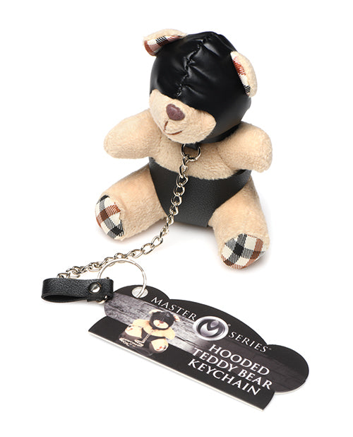 Master Series Novelties Hooded Teddy Bear Keychain with Faux Leather and Chain for Playful Accessory Style