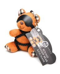 Master Series Novelty Bound Teddy Bear Keychain with Rope Harness and Blindfold for Playful Accessory or Gift