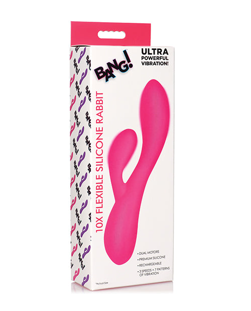 Bang! Vibrator Flexible Silicone Rabbit Dual Motors with 10 Vibration Patterns for Dual Stimulation