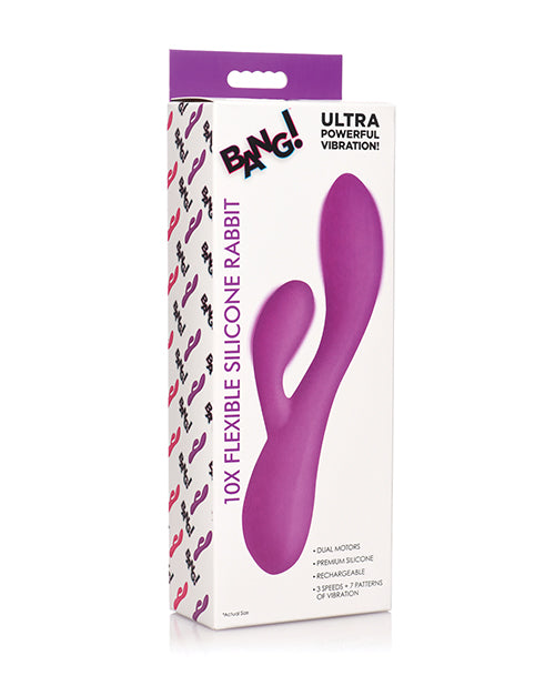 Bang! Vibrator Flexible Silicone Rabbit Dual Motors 10 Vibration Modes for Dual Stimulation