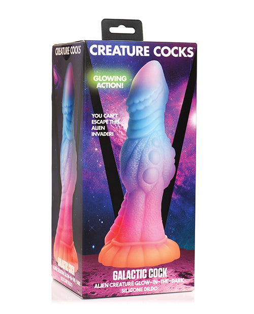 Creature Cocks Silicone Dildo Glow in the Dark Colorful Texture with Suction Cup for Fantasy Stimulation