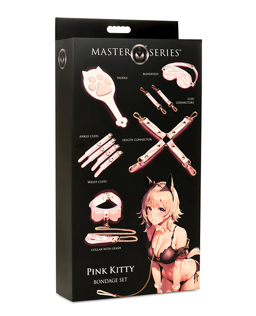 Master Series Bondage Blindfolds & Restraints Vegan Pink Tiger Stripe Cuffs with Gold Hardware for Playful Couples Restraint