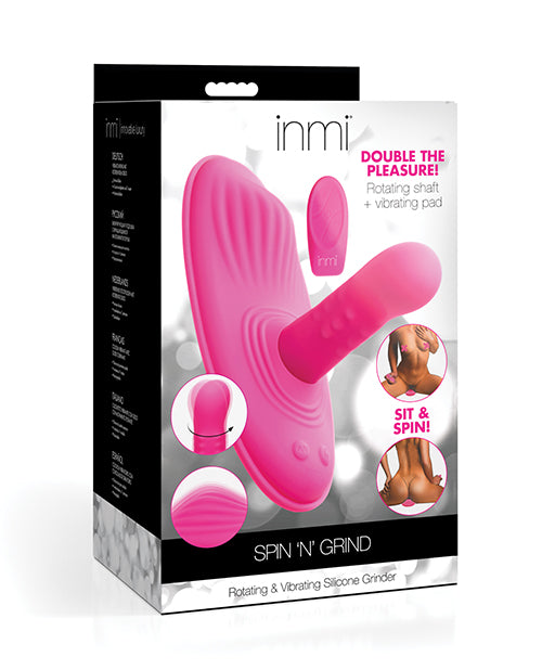 Inmi Vibrator Spin N' Grind Rotating Shaft Ribbed Silicone Pad for Hands-Free Stimulation