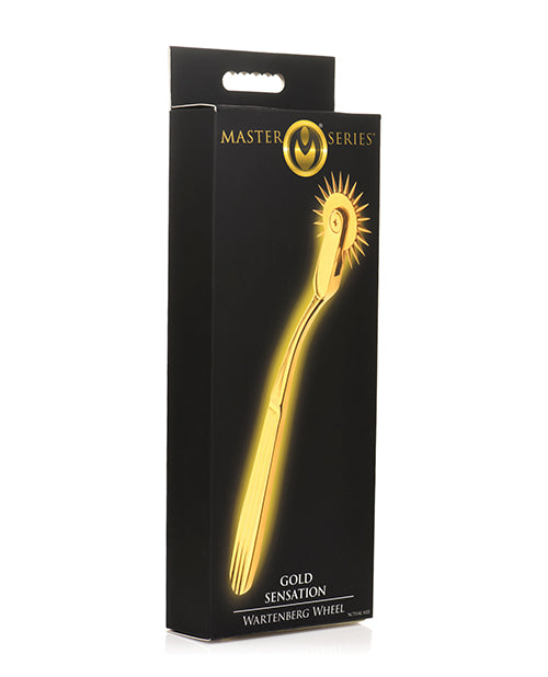 Master Series Bondage Restraint Wartenberg Wheel Gold-Plated Blunt Pins for Sensory Play and Enhanced Stimulation