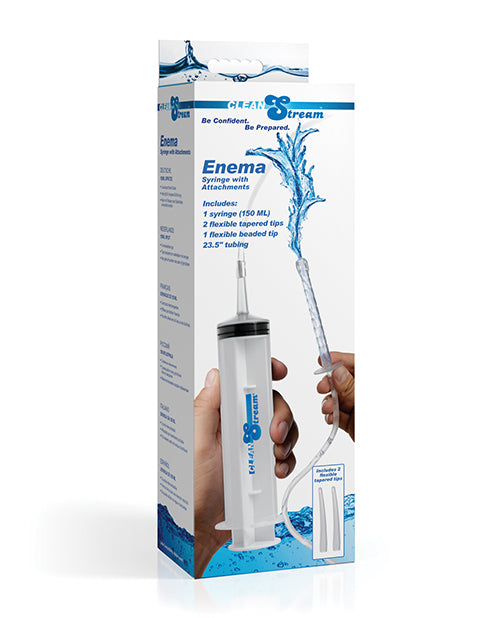 Cleanstream Enema Syringe Anal Product with Multi-Tip Attachments and Long Silicone Tube for Hygienic Cleansing